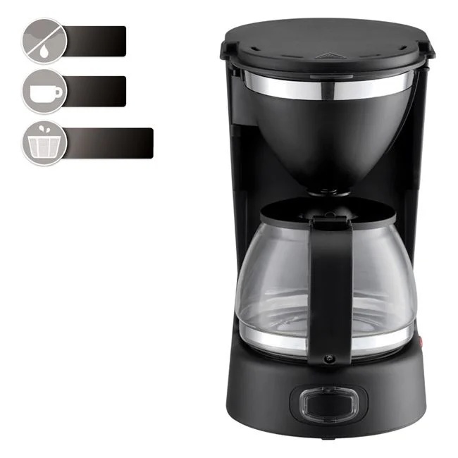 Cafetiera cu filtru detasabil, din inox, putere 650W, capacitate 750ml, negru - 1 | YEO