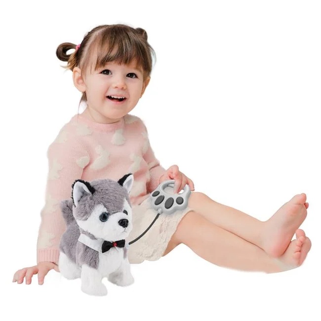 Caine interactiv Husky, cu lesa, miscare si sunet, varsta 4+ ani, 23x13x26cm, gri-alb - 1 | YEO