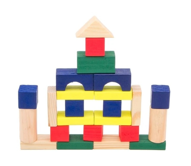 Cărămizi de Construcție din Lemn, 50 bucăți, 3ani+, 18×15 cm - 1 | YEO