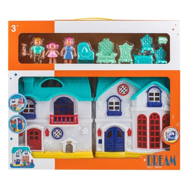 Casa de papusi cu sunet si lumina, accesorii incluse, varsta 3+ ani, 48x8x42cm, multicolor - 1 | YEO