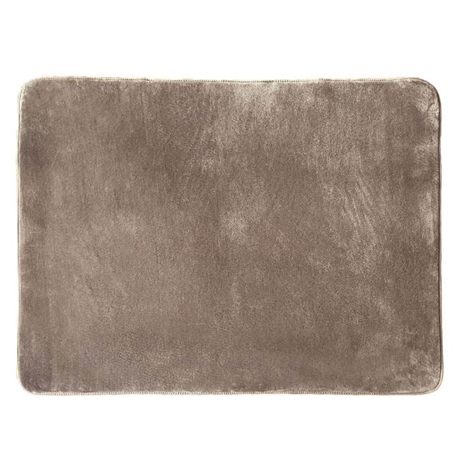 Covoras decorativ din flanel cu textura foarte moale, parte inferioara anti-alunecare, 120x140 cm, maro