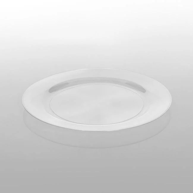 Farfurii intinse, reutilizabile, din plastic, diametru 23cm, 15 buc, transparente - 1 | YEO