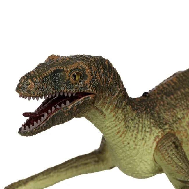 Figurina dinozaur Velociraptor, cu miscare si lumina, 6 sunete diferite si telecomanda, 34x15.5x13.5cm, verde - 2 | YEO