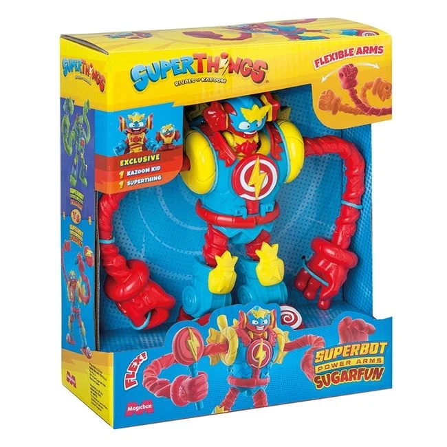 Figurina Superbot Power Arms Sugarfun, cu brate flexibile, 19x7.5x22.5cm, multicolor