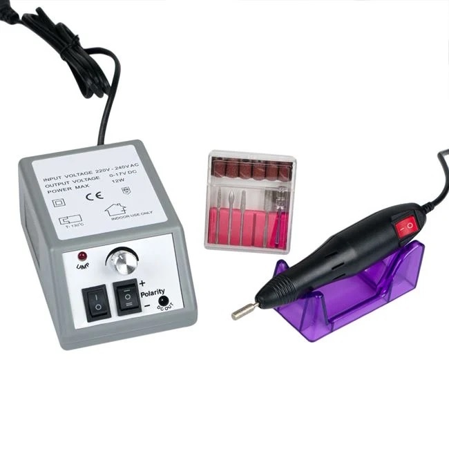 Freza Electrica pentru Manichiura si Pedichiura, cu 6 capete, viteza reglabila, 12W