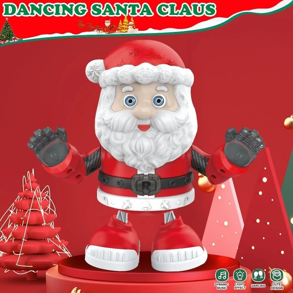 Jucarie interactiva Mos Craciun, pentru copii 3 ani+, cu sunete si lumini, baterii 3xAA, 20cm inaltime, alb-rosu - 2 | YEO