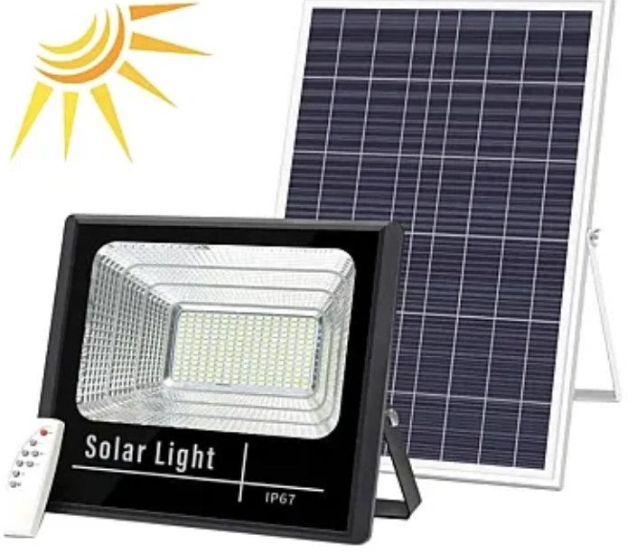 KIT Proiector 100w LED DIMABIL JORTAN cu Panou Solar INDIVIDUAL si Telecomanda - 1 | YEO