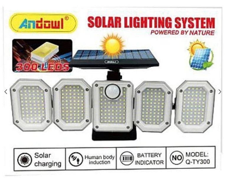 Lampa solara Andowl Q TY300 cu 5 casete 300 LED pentru exterior - 3 | YEO