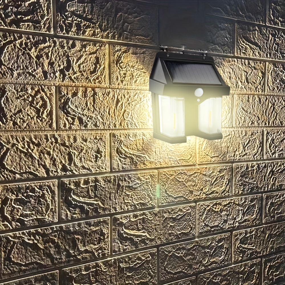 Lampa solara dubla pentru perete, 2W, 1200LM, protectie intemperii IP65, pentru casa sau gradina, negru - 2 | YEO