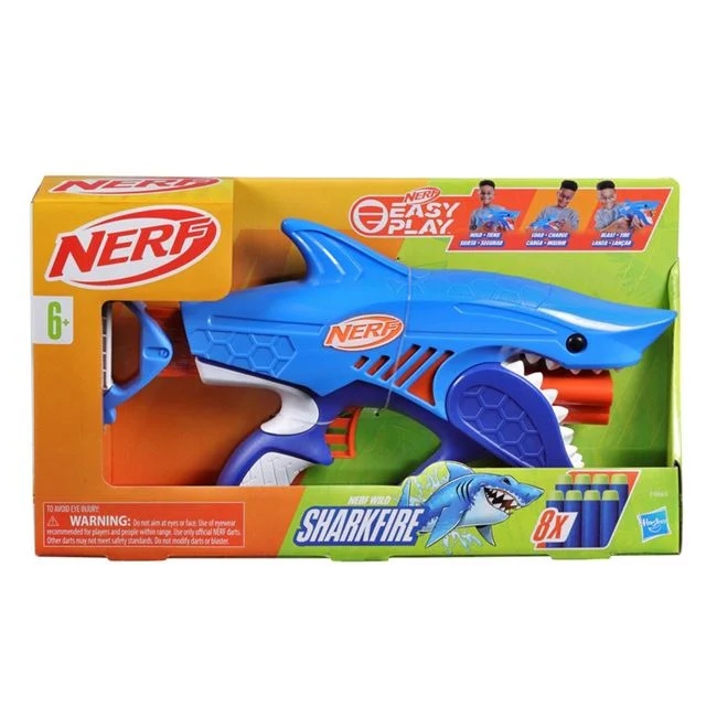 Lansator Elite 2.0 Nerf Sharkfire Elite, include 8 sageti din spuma, 40x6.5x23cm, multicolor