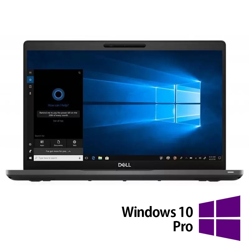Laptop Refurbished Dell Latitude 5400 Intel Core i5-8365U 1.60 - 4.10GHz 8GB DDR4 256GB SSD 14 Inch Full HD Webcam + Windows 10 Pro