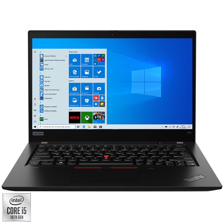 Laptop Refurbished Lenovo X13 G1 i5 10310U 1.70 - 4.40GHz 16GB DDR4 512GB SSD 13.3 Inch FHD Webcam + Windows 10 Home