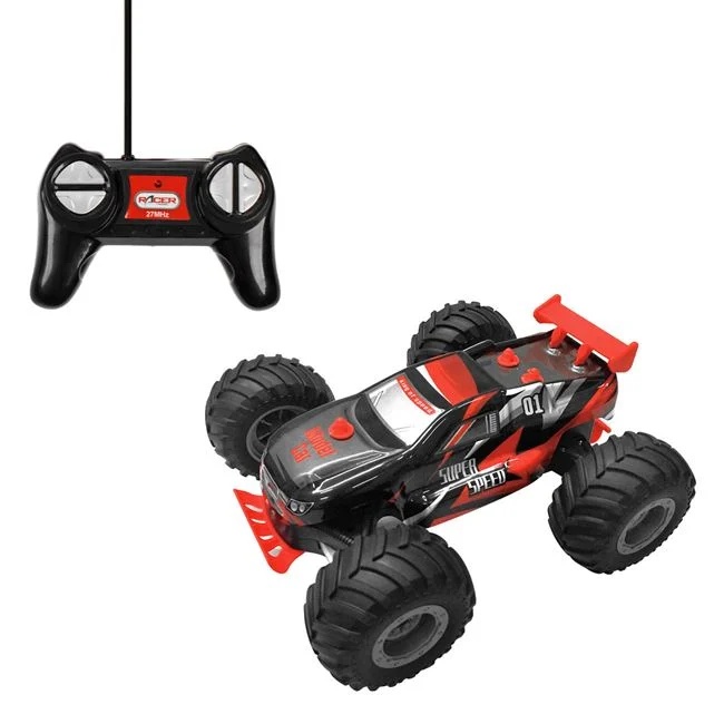 Masina super off road, cu telecomanda, viteza maxima de 7km/h, 29x18x12cm, negru-rosu - 1 | YEO