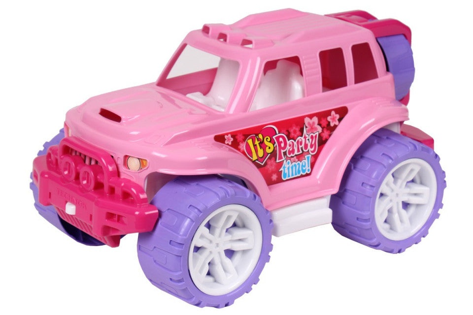 Masinuta de jucarie pentru copii de 3 ani+, Party Time, SUV 4x4, cu roata de rezerva, pentru fetite, roz