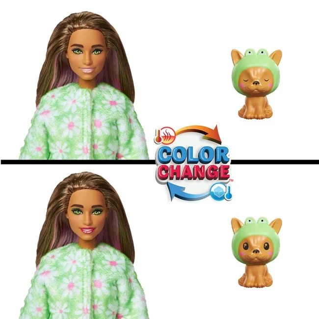 Papusa Barbie Cutie Reveal model broscuta, varsta 3+ ani, dimensiuni 10x32.5cm, verde - 2 | YEO