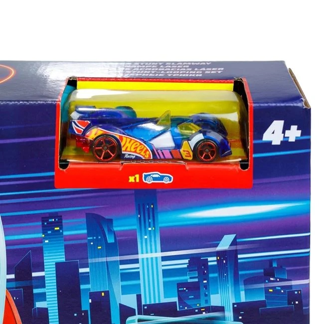 Pista de curse Hot Wheels Neon Speeders, include o masina Hot Wheels, 30.5x7.5x25.5cm, multicolor - 1 | YEO