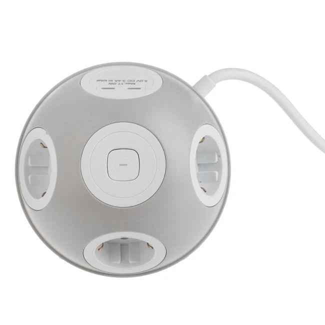 Prelungitor cu 3 prize, 2 porturi USB, 3500W, lungime 1.2m, alb - 1 | YEO