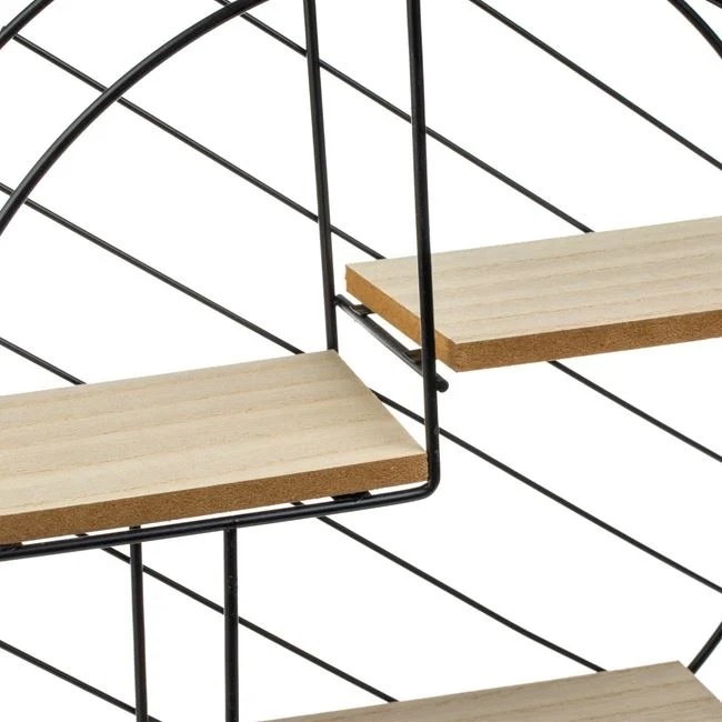 Raft Decorativ Rotund, cu 3 Nivele din Lemn, metal, 30x9 cm - 1 | YEO