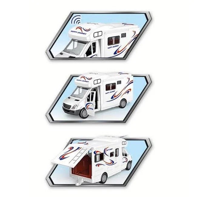 Rulota de jucarie Camper, cu lumini si sunet, cu usi care se deschid, 32x12x17.5cm, alb - 2 | YEO
