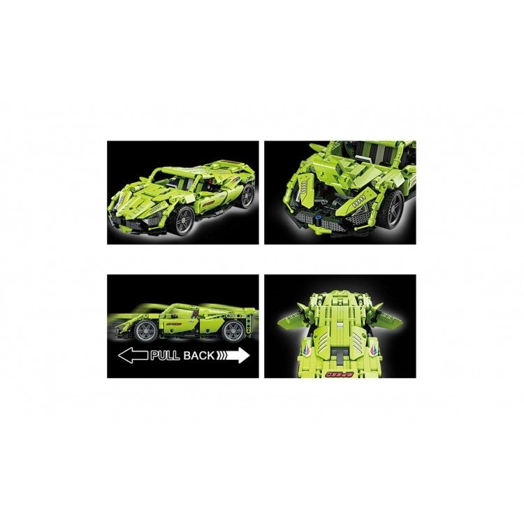 Set constructie Auto, pachet ansamblare masina, 509 piese micro, Verde, copii 6 ani+ - 3 | YEO