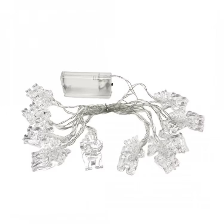 Set de 2 Instalatii Luminoase de Craciun cu Figurine in Forma de Ren, 2x2m, 2x10 LED-uri, Lumina Alba - 3 | YEO