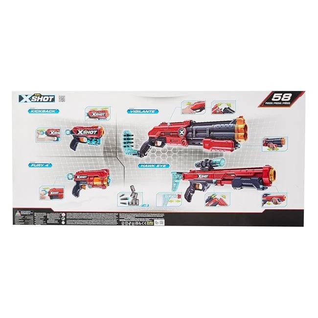 Set de jucarie cu 4 arme si 48 de sageti moi, include tinta, 90x7x42cm, multicolor - 2 | YEO