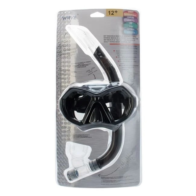 Set Masca si Tub pentru Snorkeling, pentru copii 12 ani+, Negru - 1 | YEO