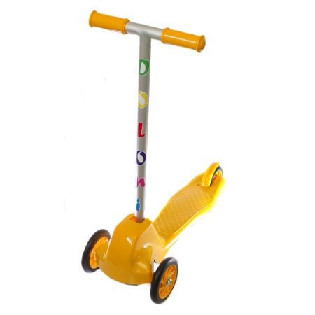 Trotineta Doloni pentru copii, cu trei roti, 75-94cm inaltime, galben
