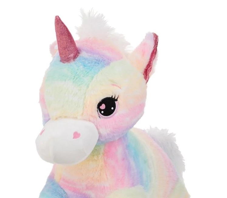 Unicorn de Pluș Rainbow cu Glitter, poliester, 65×30×35 cm, roz - 1 | YEO