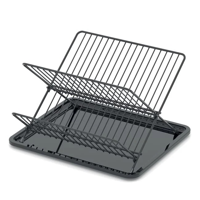 Uscator pentru vase, din metal, pliabil, dimensiuni 36x30x21cm, negru