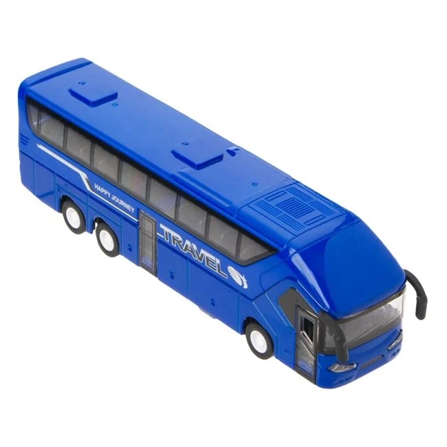 Vehicul de jucarie tip autobuz turistic, cu sunet si lumini, 21x4x5.5cm, albastru - 1 | YEO