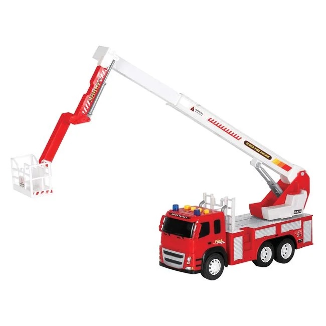 Vehicul de pompieri cu scara, cu sunet si lumini, macara extensibila, 38x12.5x23cm, rosu - 2 | YEO
