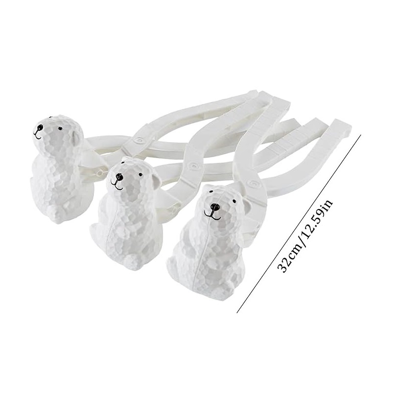 Aparat pentru bulgari de zapada sau nisip, in forma de urs polar, plastic, 32cm lungime, alb - 3 | YEO