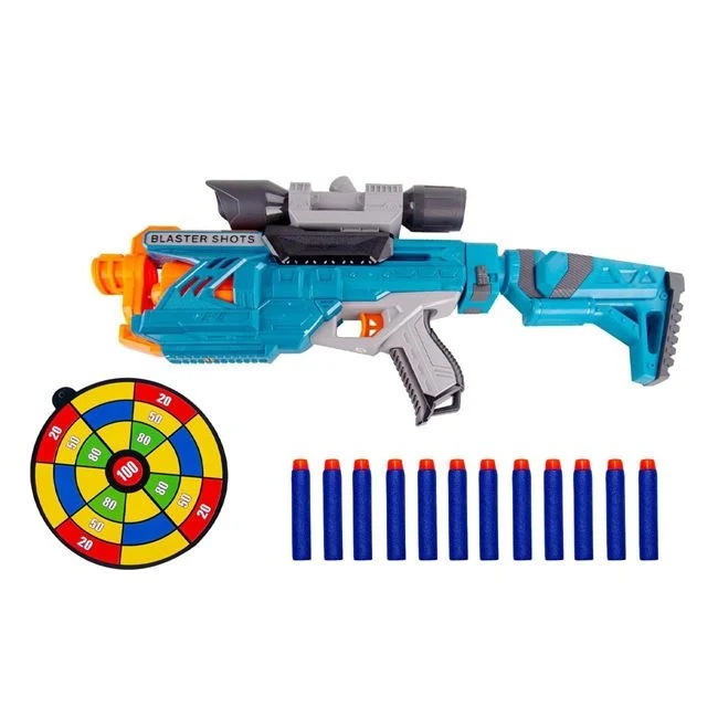 Arma Shooter cu vizor si brat de sustinere, include 12 sageti din spuma si tinta, 57x8x30cm, multicolor - 2 | YEO