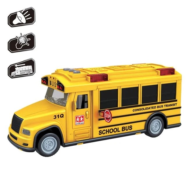 Autobuz de scoala, cu lumina si sunet, cu semn de STOP, 33x12.5x17cm, galben - 2 | YEO