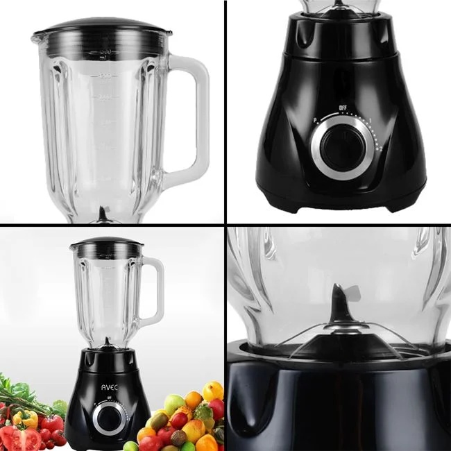 Blender electric, cu 2 viteze si functie pucls, putere 400W, capacitate 1.5L, negru - 1 | YEO