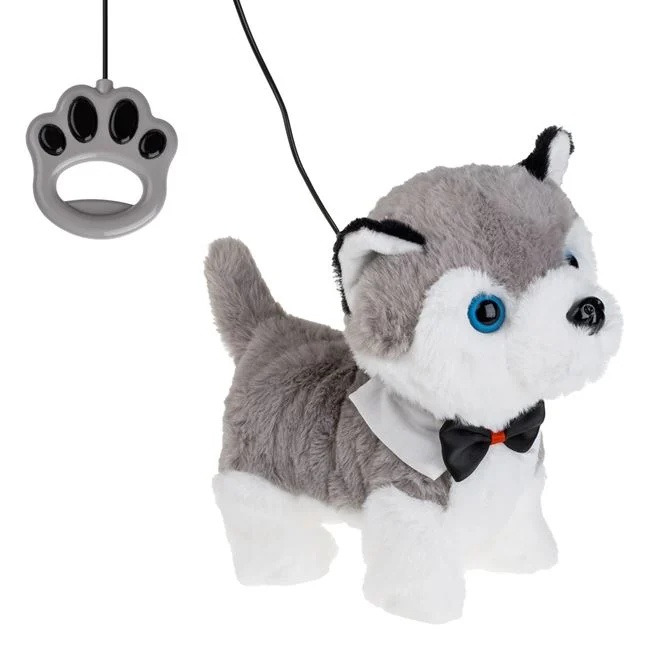 Caine interactiv Husky, cu lesa, miscare si sunet, varsta 4+ ani, 23x13x26cm, gri-alb - 2 | YEO