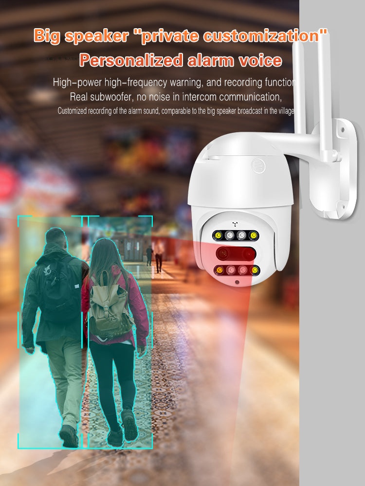 Camera de supraveghere CCTV PTZ WiFi 1080P 3MP, pentru exterior sau interior, senzor de miscare, audio bidirectional, alba - 2 | YEO