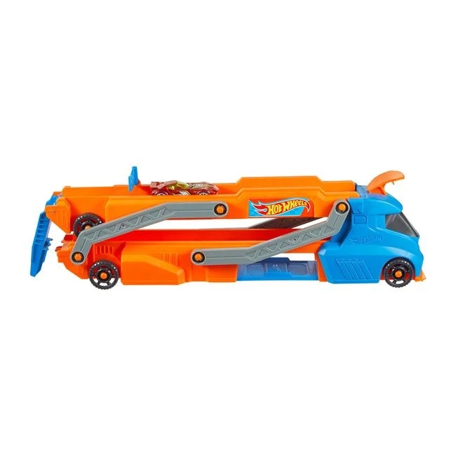 Camion de lansare Hot Wheels care se transforma in pista, include 1 masina Hot Wheels, 43x7.5x13cm, multicolor - 2 | YEO