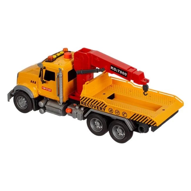 Camion macara cu platforma si masina, cu lumina si sunet, 42x14x21cm, multicolor - 3 | YEO