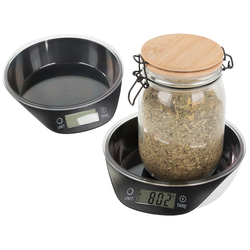 Cantar digital de bucatarie, tip bol, TYL-301C, 0-5kg, precizie 1g, negru-alb - 1 | YEO