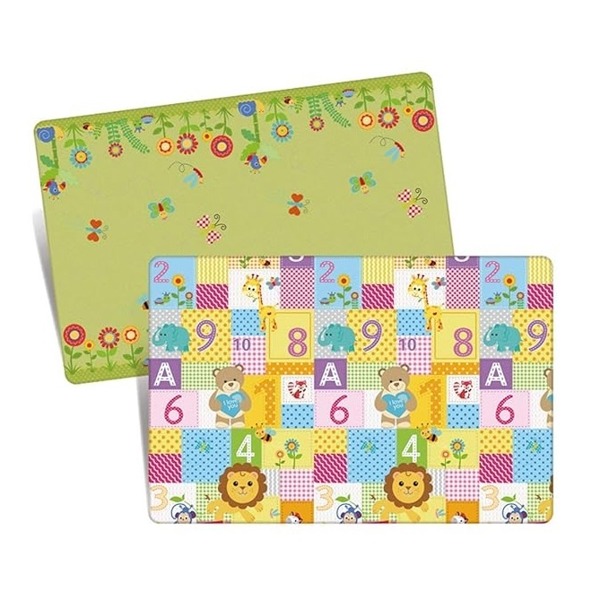 Covor educativ reversibil si pliabil pentru copii 3 luni+, cu litere, cifre si animale, din spuma, 200x180x1 cm, multicolor - 2 | YEO