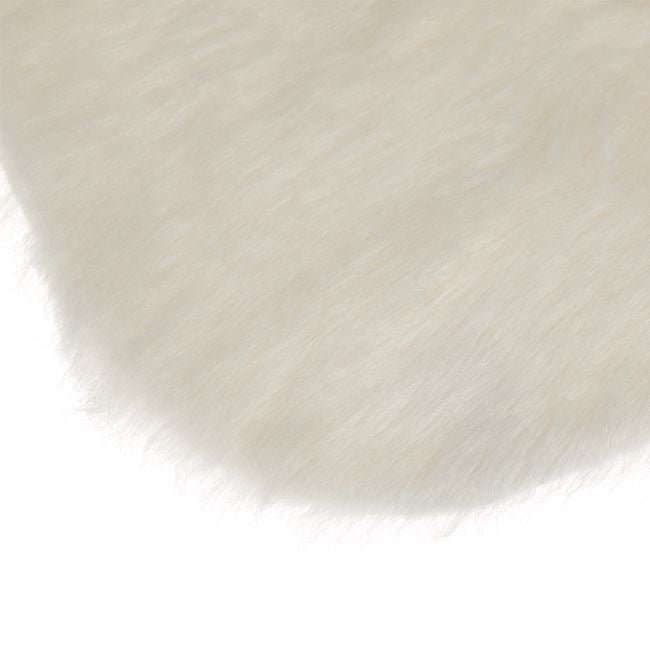 Covoras decorativ, cu aspect de blanita cu fire lungi, interior cu suprafata antiderapanta, 120x80 cm, crem - 1 | YEO