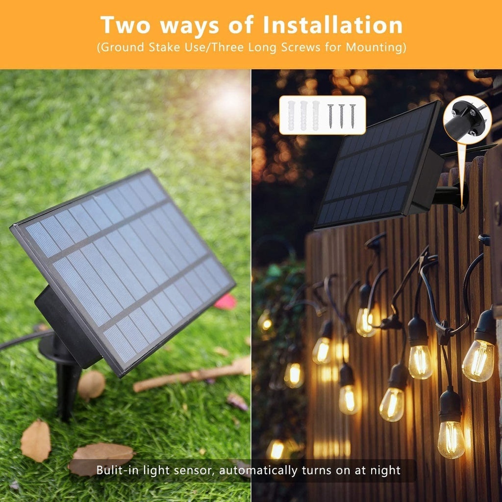 Ghirlanda Luminoasa cu Panou Solar, de 25m/30m cu 25/30 becuri cu lumina calda, cu Telecomanda - 3 | YEO