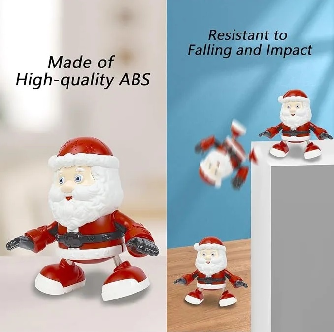 Jucarie interactiva Mos Craciun, pentru copii 3 ani+, cu sunete si lumini, baterii 3xAA, 20cm inaltime, alb-rosu - 3 | YEO