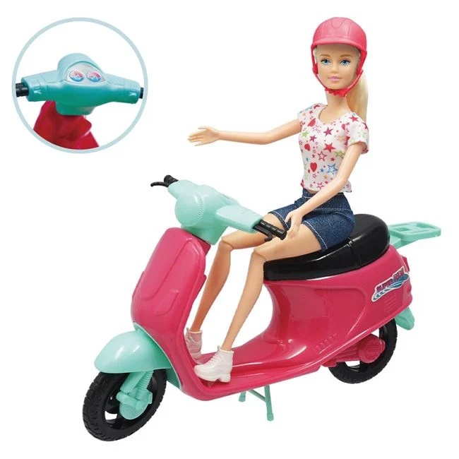 Jucarie Vespa cu papusa, varsta 3+ ani, 30x10x33cm, roz - 1 | YEO
