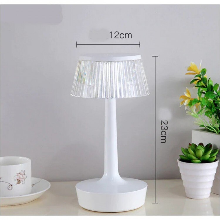 Lampa de masa, veioza decorativa cu LED RGB si telecomanda, alba - 1 | YEO