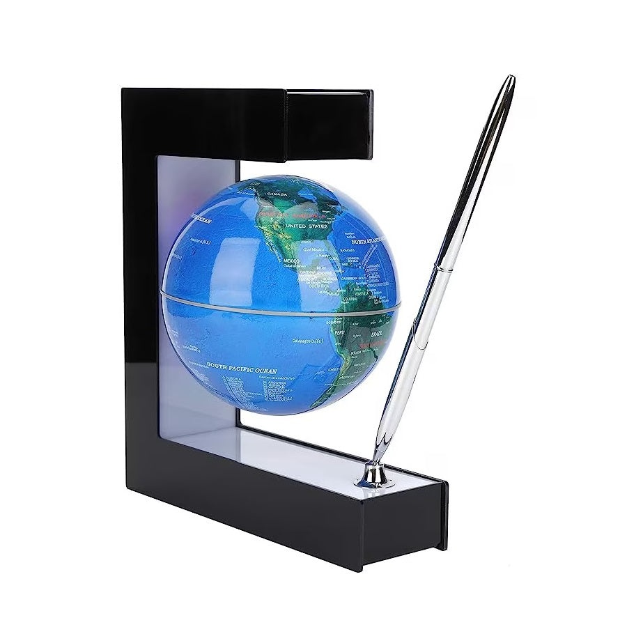 Lampa LED Glob Pamantesc care Leviteaza, cu Suport si Pix Incluse, Negru/Albastru/Verde - 1 | YEO