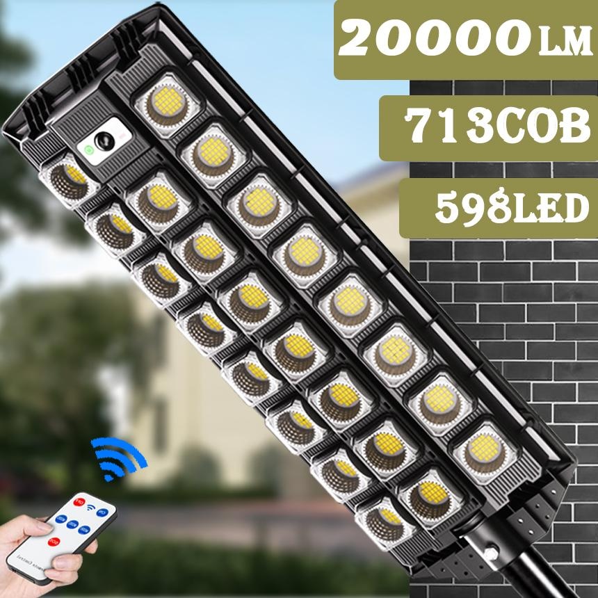 Lampa solara stradala cu 23 LED COB, senzor de miscare si telecomanda, protectie IP65, negru - 2 | YEO