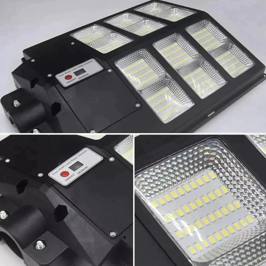 Lampa solara stradala cu panou solar si acumulator incorporate, cu inductie, 600W, 1300Lm, negru - 2 | YEO